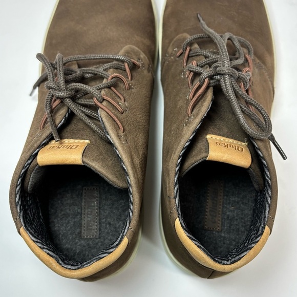 Olukai Nana Hele Men’s Shoes Brown Leather Shearling Sz 11.5 Outdoor Beach - Picture 7 of 9